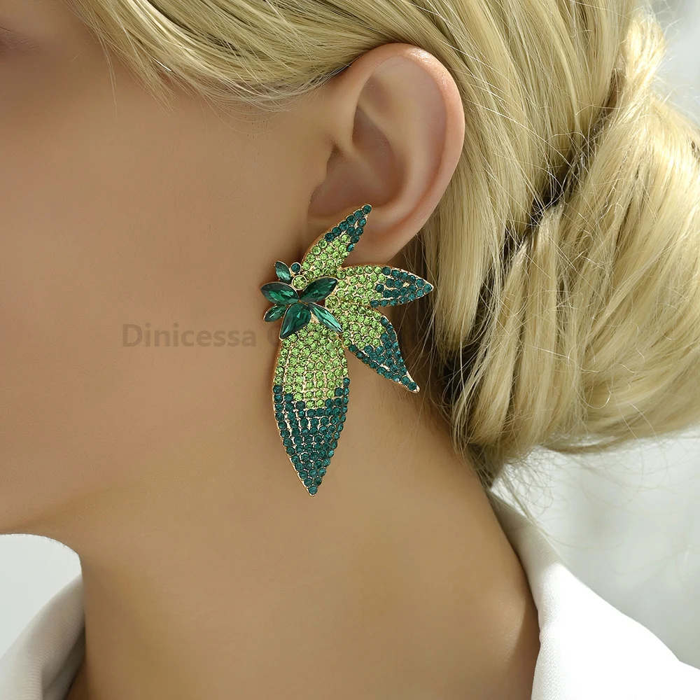 Wing Full Fashion Rhinestone Female Charm Dangle Drop Earrings For Women Luxury Design Unusual Wedding Party Jewelry Accessories
