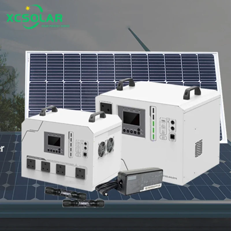 XC SOLAR Off Grid Solar Panel & Power Bank Station Kit 3000W 2000W 220V 1KW Portable Power Station Solar Generator//