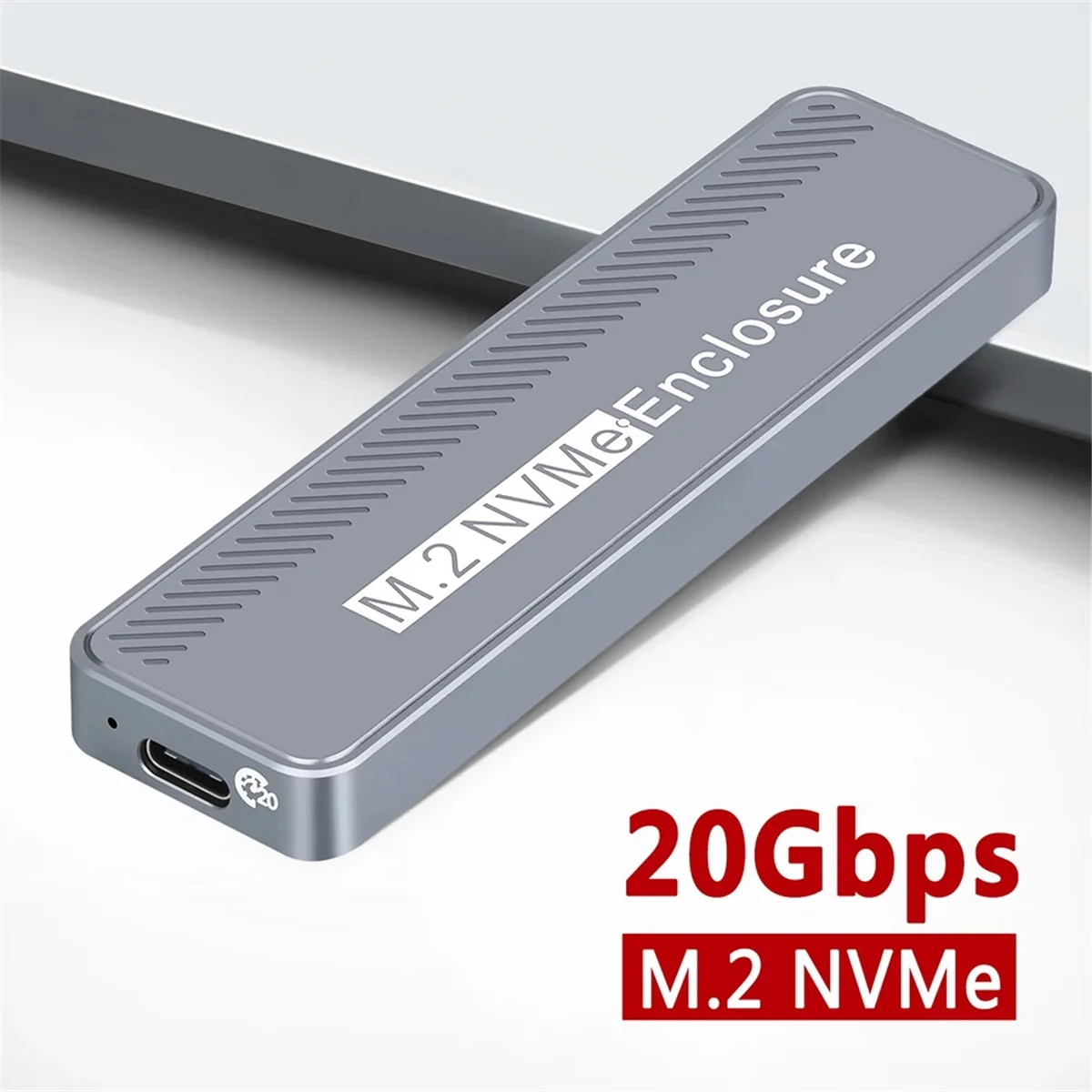 Caja de disco duro M.2 NVMe SSD, caja de disco duro de 20Gbps tipo C USB3.2 GEN2x2, compatible con UASP TRIM para Macbook Windows