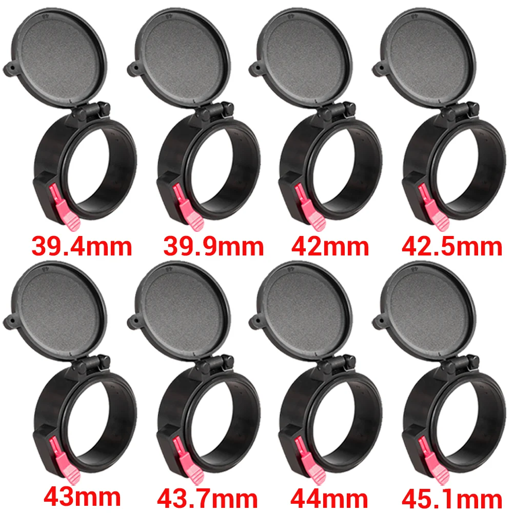 Couvercle d'objectif de portée de fusil 39.4-48mm, vue tactique rabattable, capuchon de Protection à ressort rapide, couvercle d'objectif, accessoires de chasse