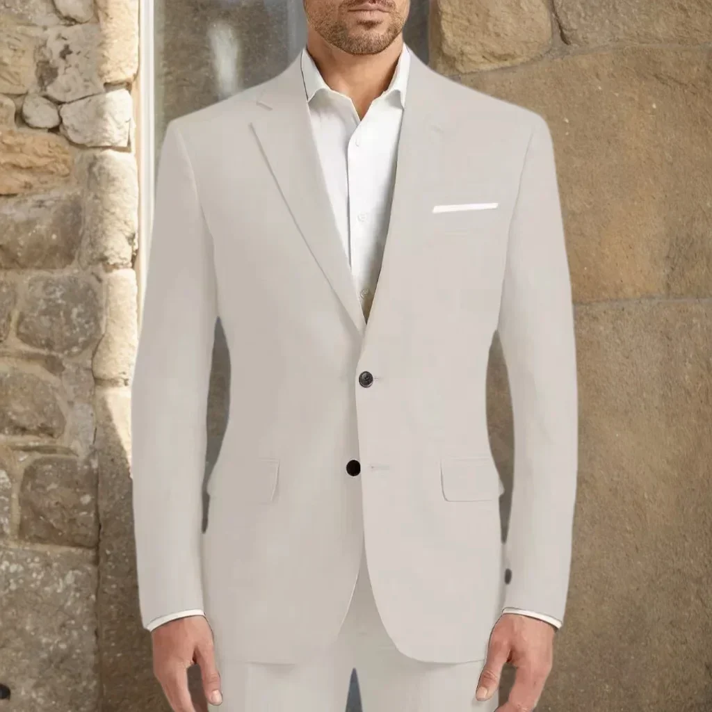 

Elegant Slim Fit 2-Piece Men Tuxedo Set Blazer And Pants for Wedding Business Formal Occasions - Men's Suit for Brides And