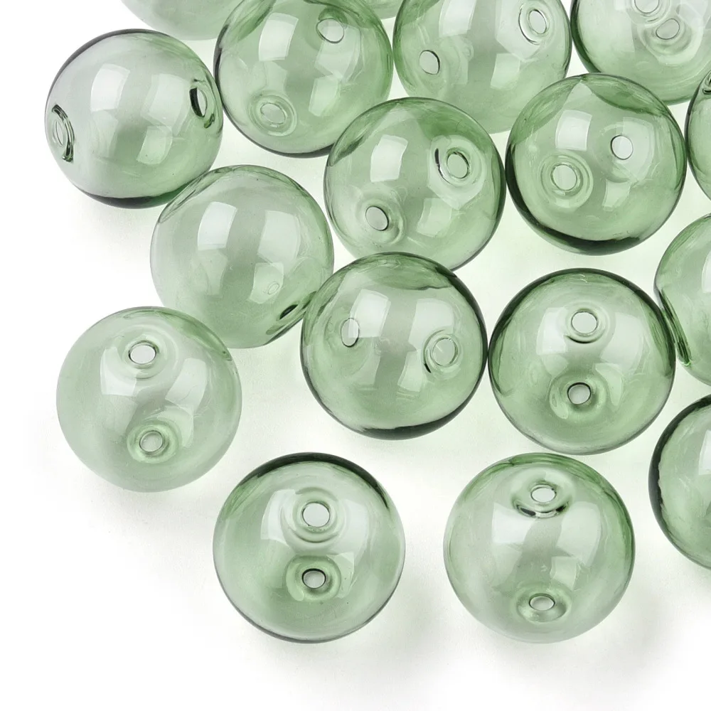 

100pcs Transparent Round Glass Beads Blow High Borosilicate Glass Globe Beads for DIY Wish Bottle Pendant Jewelry Making 18x17mm