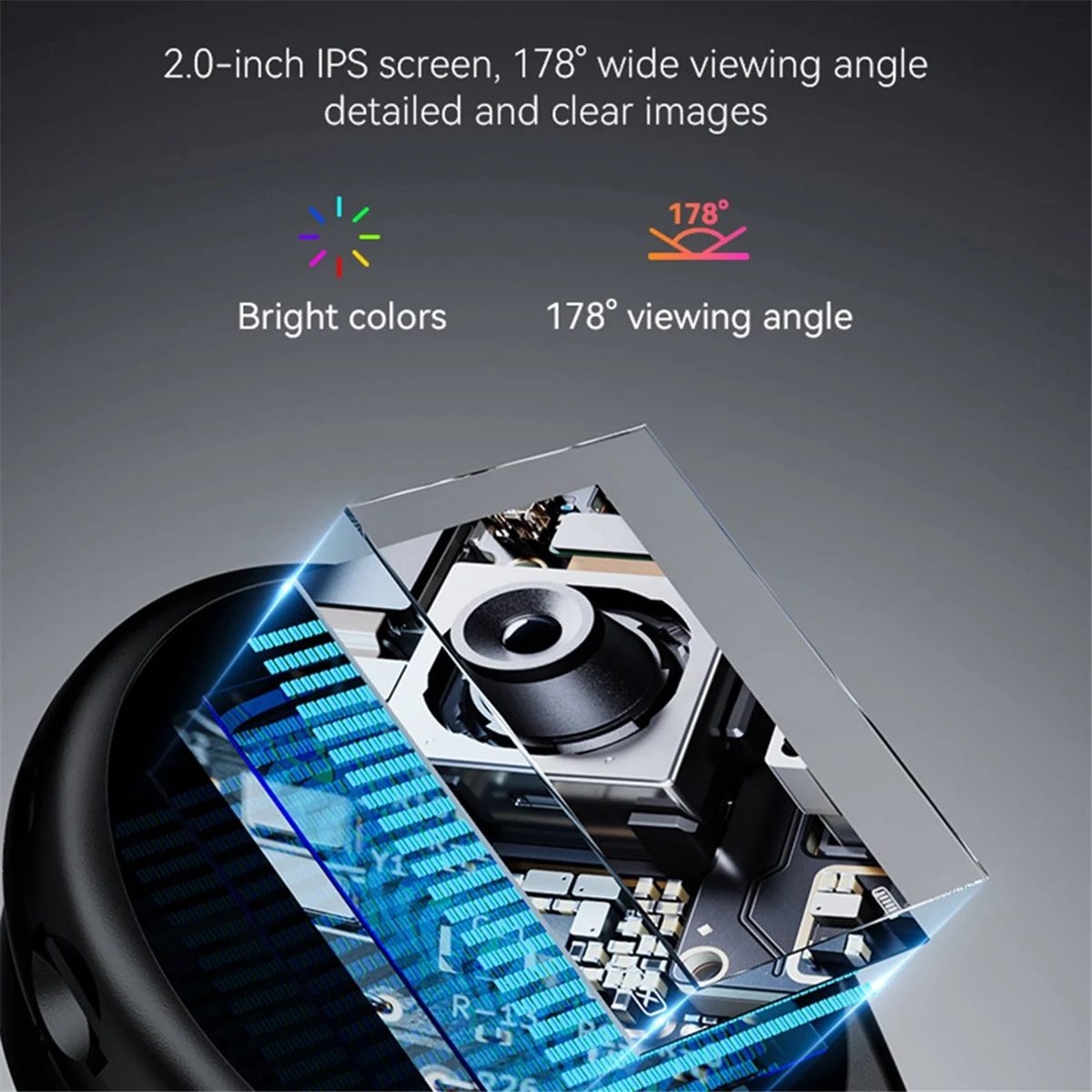 AB51 2.0inch 500X Portable Microscope Camera 2 MP Pocket Microscope with Magnifying Glass & 8 LED for Electronics Repair