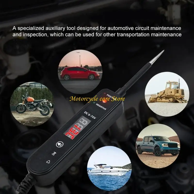 

U75F Инструмент проверки напряжения автомобиля с ЖК -экраном Открыть обнаружение коротких цирков для дома