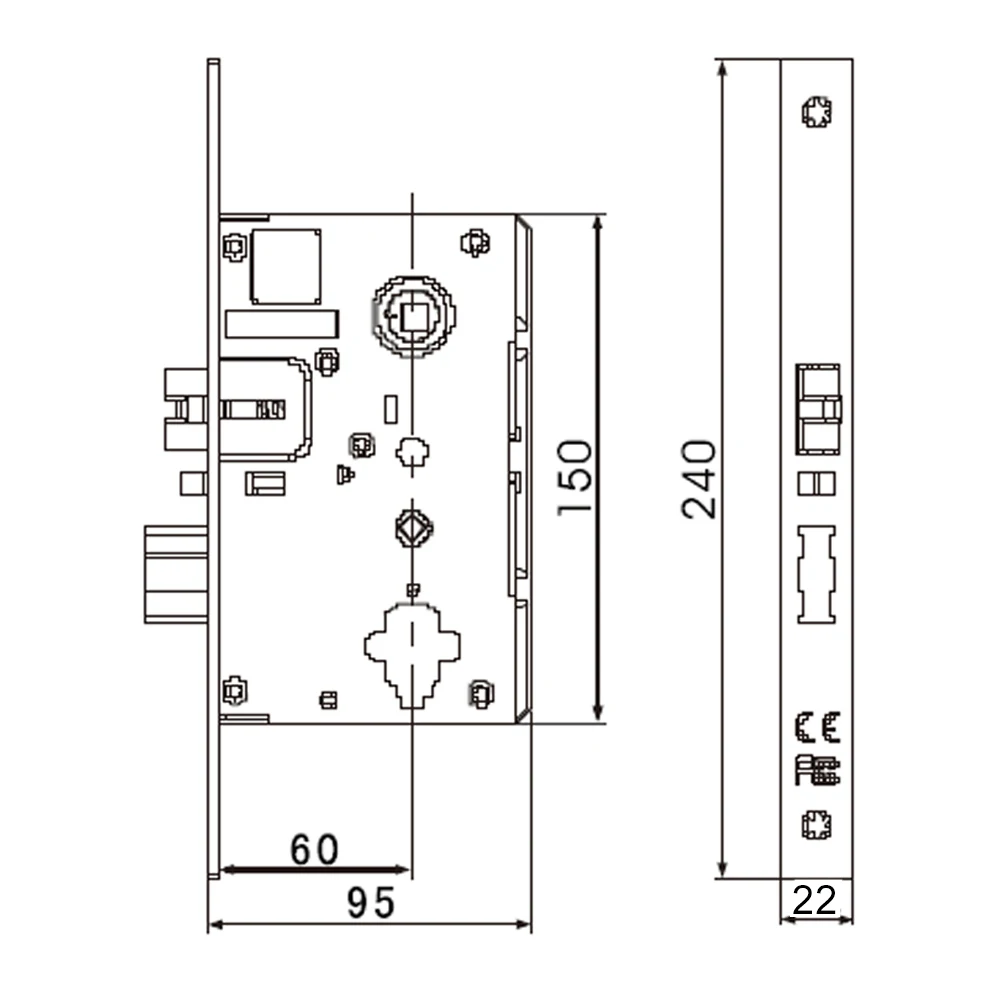 304SUS High Quality hotel rfid key M1 13.56mhz card reader door lock