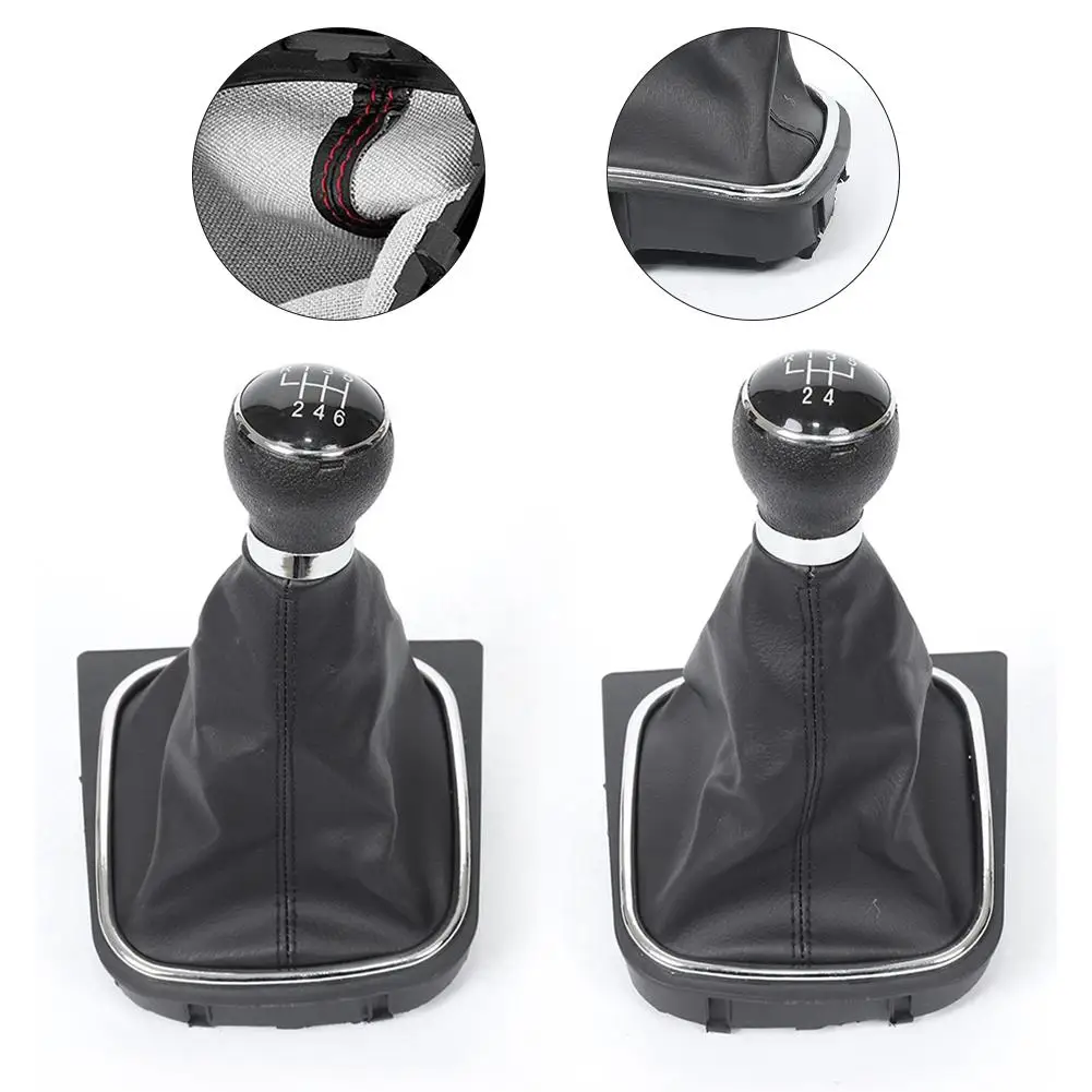 

5/6 Speed Gear Shift Knob With PU Leather Boot For Golf 5/6 Manual Gearbox Handle For Jetta MK5 MK6 Car Interior Parts