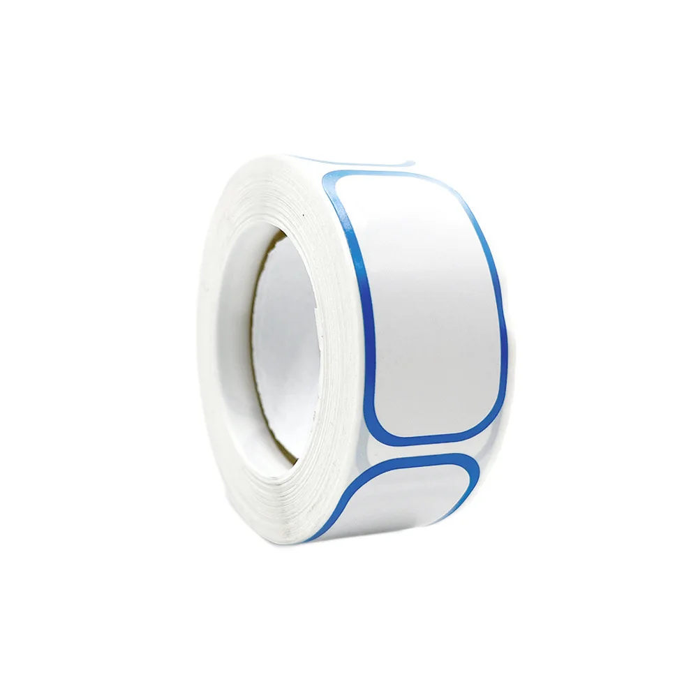 Blank Adhesive Label Roll Blue Border Bookmark Tag Diary Stationery Decoration Storage Classification Office School Tool