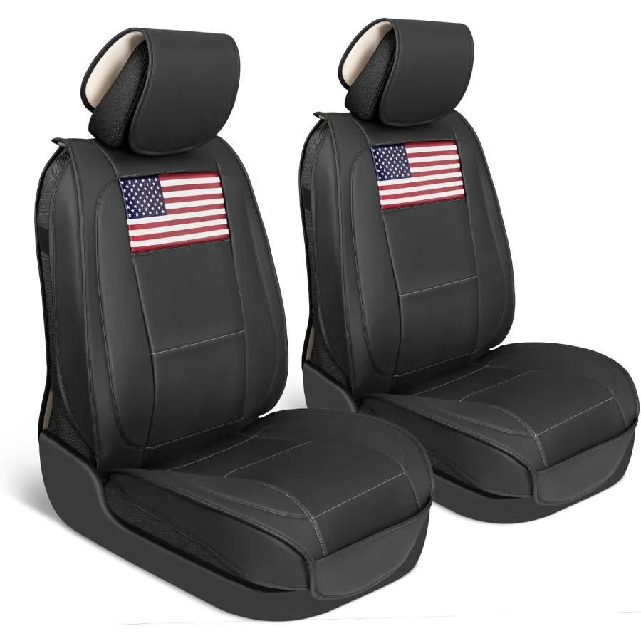 

Patriotic American Flag Seat Covers for Trucks Cars and SUVs NLeather Car Seat Protectors with Authentic US Flag Design Durable