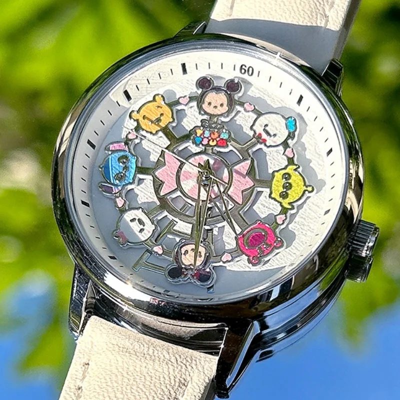 Disney Watch Mickey Minnie Mouse Cartoon 360 Degrees Rotation Rousel Dial Wristwatch детский рюкзак девочек