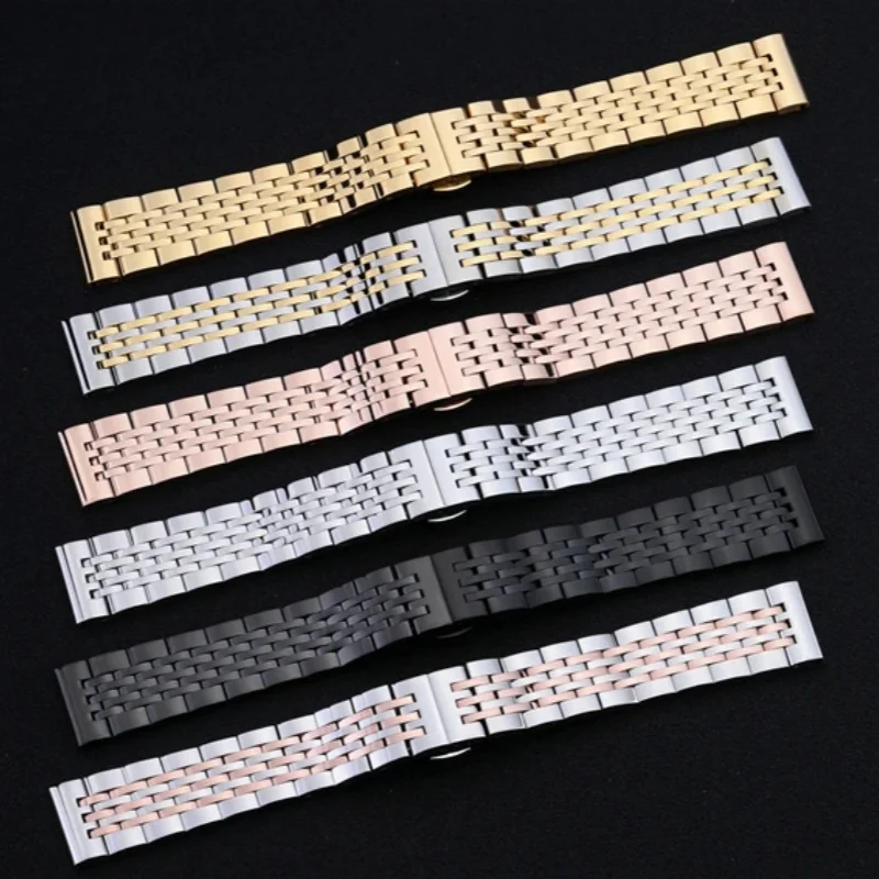 

12mm-24mm Solid Stainless Steel Watch Strap Metal Folding Butterfly Watch Buckle Band for Universal Waterproof Watch Bracelet