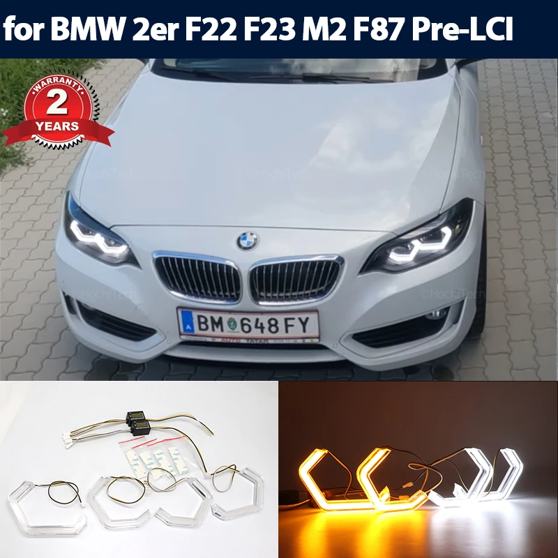 

Switchback M4 style Light Rings DRL LED Angel Eyes Kit For BMW 2 series F22 F23 F87 M2 pre facelift 2012-16 Retrofit