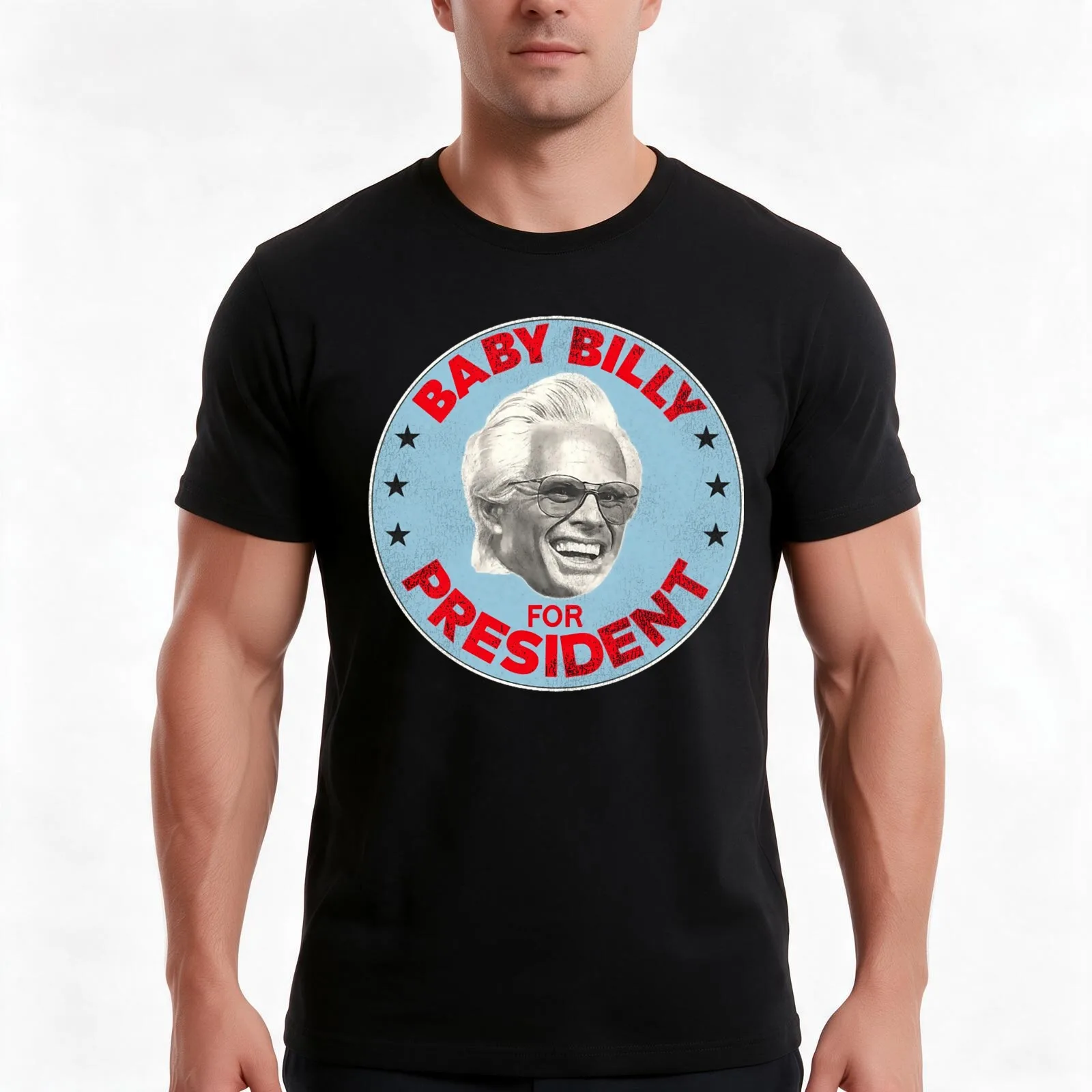 Baby Billy For President T-Shirt, Summer Casual Cotton Tee, Oversized Streetwear Tops, Vintage Graphic Print, Unisex Men Women