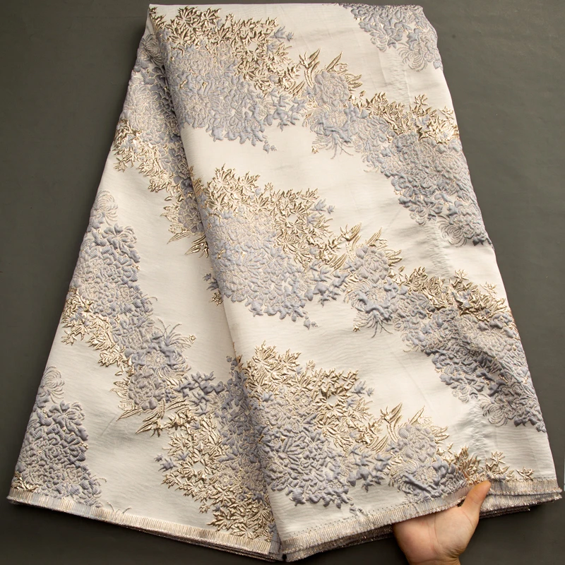 Nigerian Brocade Jacquard Lace Fabric African Organza Lace Fabric 2023 High Quality Gilding Dress for Women A3482