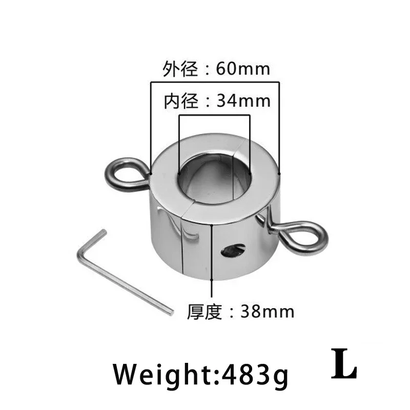 Super Heavy Metal Penis Ring Stainless Steel Ball Exerciser Sperm Lock Delay Ejaculation Male Erection Train Sex Toys for Man 18 - view 6
