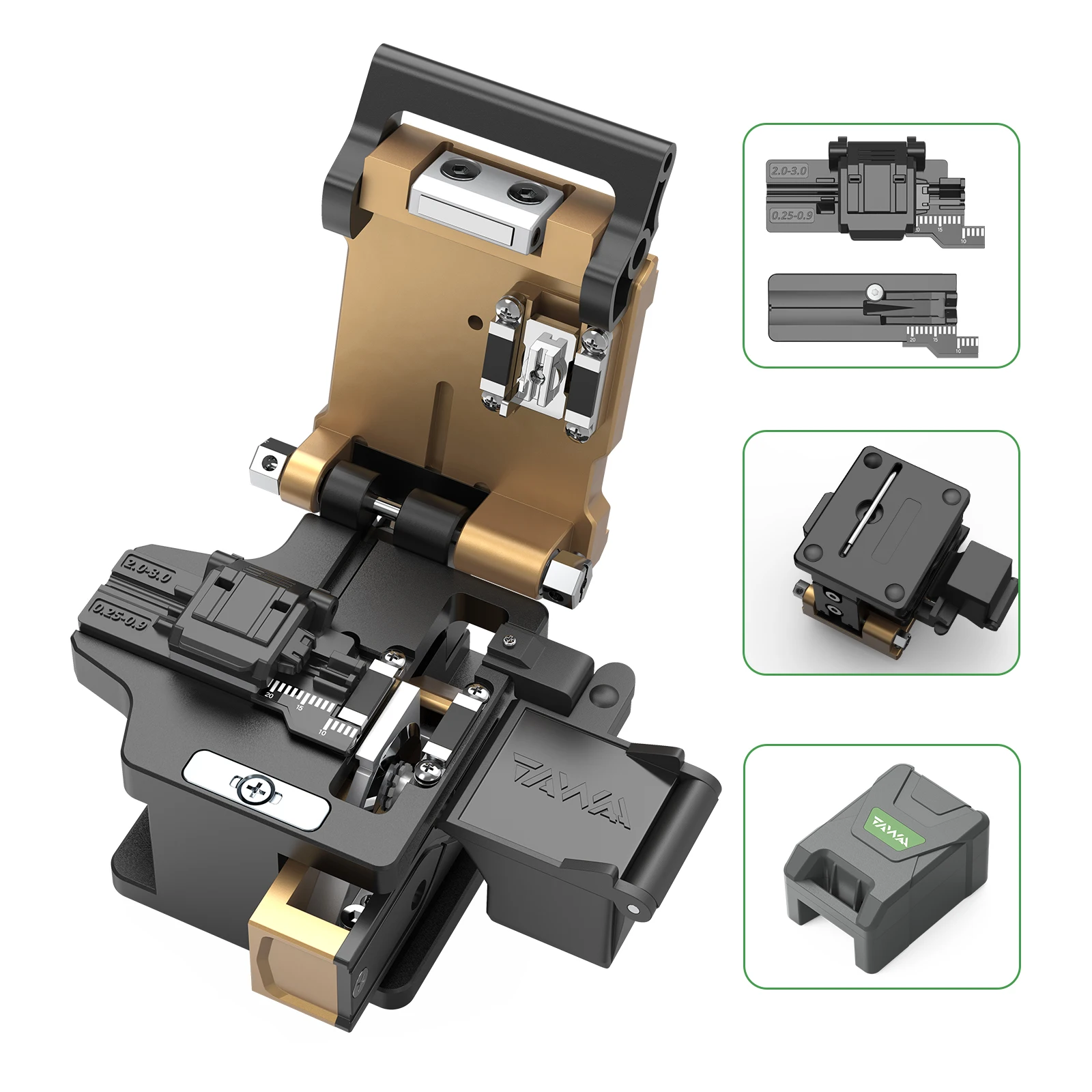 Fiber Cleaver FC-30 Cable Cutting Knife FTTT Fiber Optic Cutter With Waste Bin.High Precision Cleaver 23 Point Blade 48,000 Life