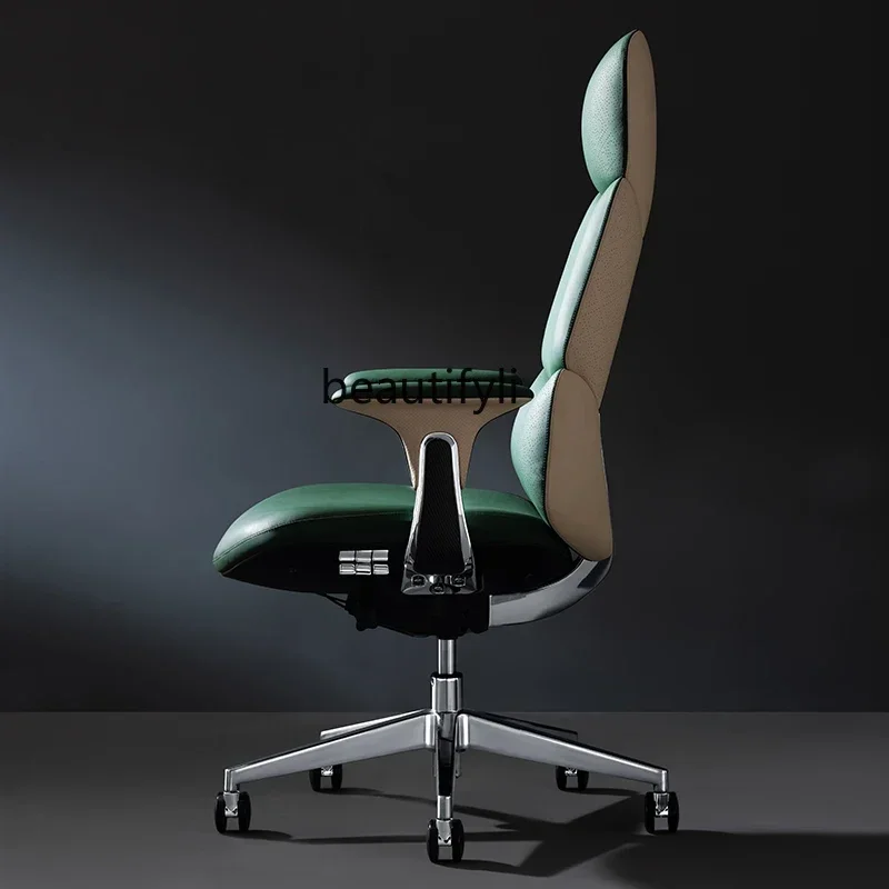 

20031YYLight роскошное кожаное офисное кресло для начальника, бытовое вращающееся кресло, компьютерное удобное кресло со спинкой