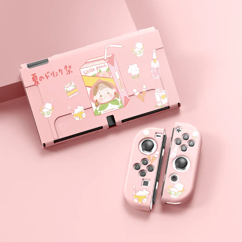 

Kawaii Pink Shell for Nintendo Switch OLED Protective Case Cute Cartoon Soft TPU Cover JoyCon Controller Gaming Accessories