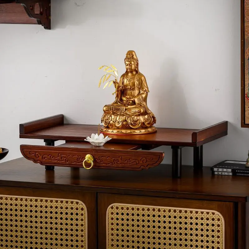 YFY Buddhist shrine wall-mounted small offering table, shrine shrine, God of Wealth cabinet, Guanyin Bodhisattva offering desk