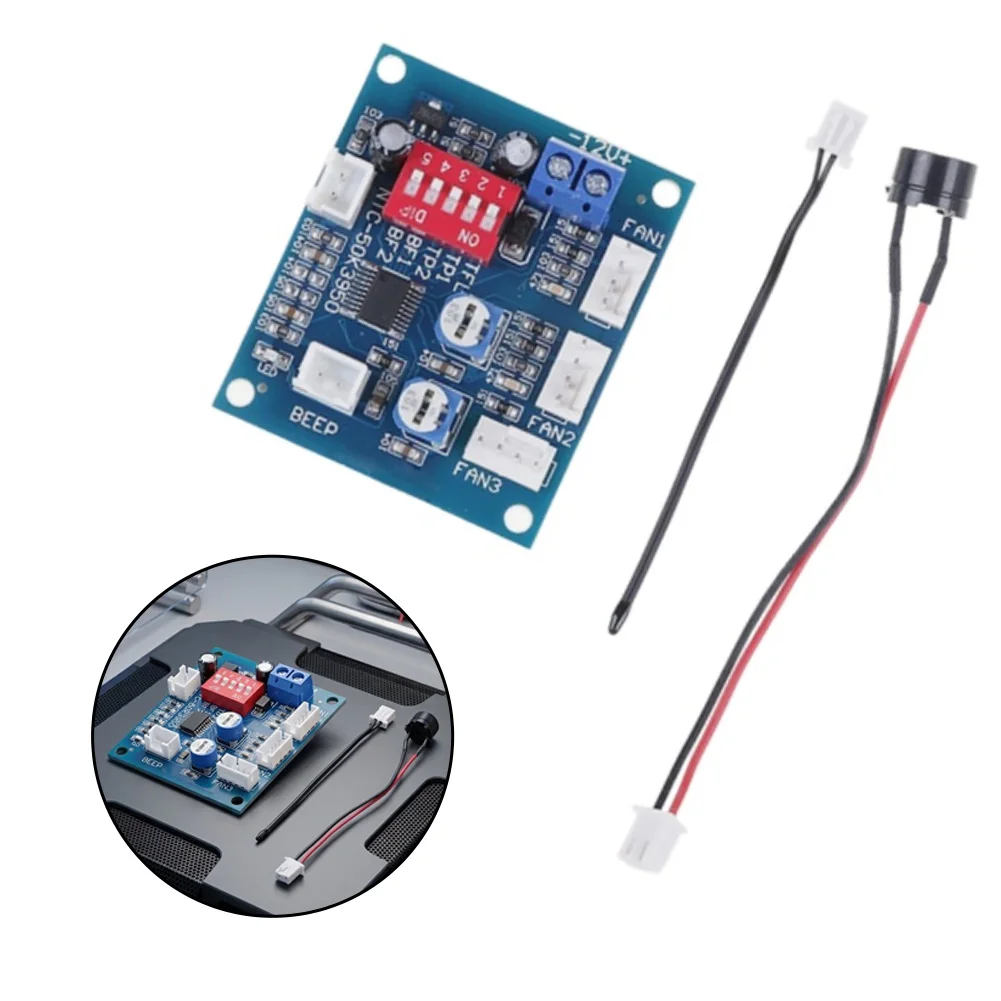 DC 12V For PWM Temperature Control Module 3-Channel for PC For CPU Case Fans with Stall Detection and Onboard Probe