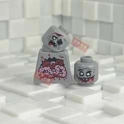All Saints' Day  Two-headed, head-tilting zombie Building Blocks Model Bricks mini Action toy Figures Toy gift for children
