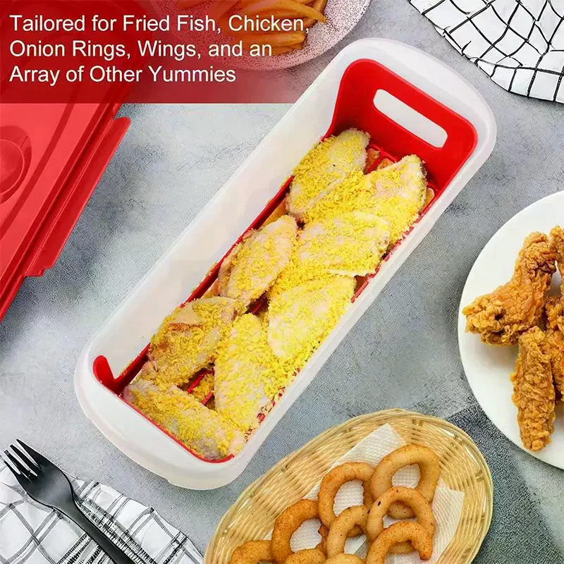 Batter Fish Breader Shaker Bowl With Breading Shaker Tray With Lids Shaker For Frying Chicken Wings Fish Onion Rings Veggies