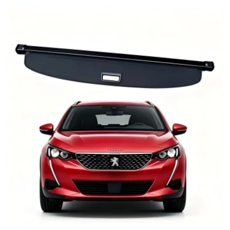 Cargo Cover Trunk Privacy Shade Rear Security Partition Anti-Theft Shield Organizer for For Peugeot 08 Drill Mount Installation
