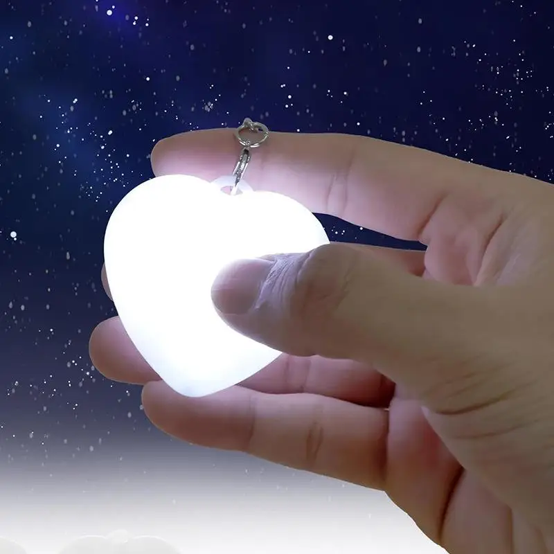 شكل قلب المفاتيح ليلة ضوء اللمس الاستشعار LED مصباح حقيبة محمولة ملحق هدية عيد ميلاد لطيف #4