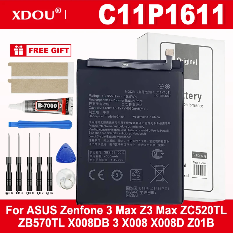 Brand New Battery C11P1611 4130mAh  For ASUS Zenfone 3 Max Z3 Max ZC520TL ZB570TL X008DB 3 X008 X008D Z01B