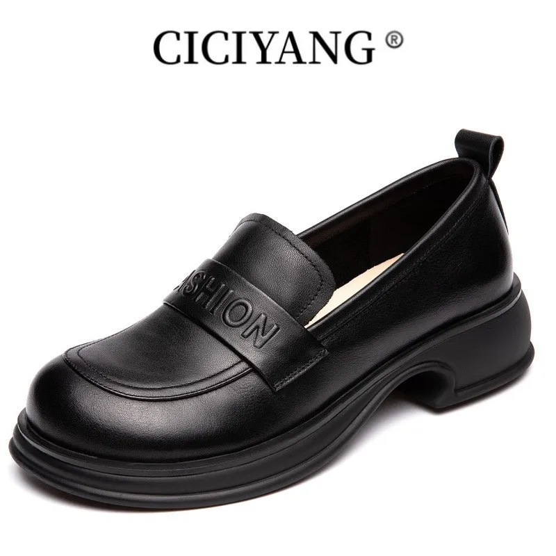 

CICIYANG Genuine Leather Loafers Women Spring 2023 New Shoes Women Casual Platform Ladies Shoes