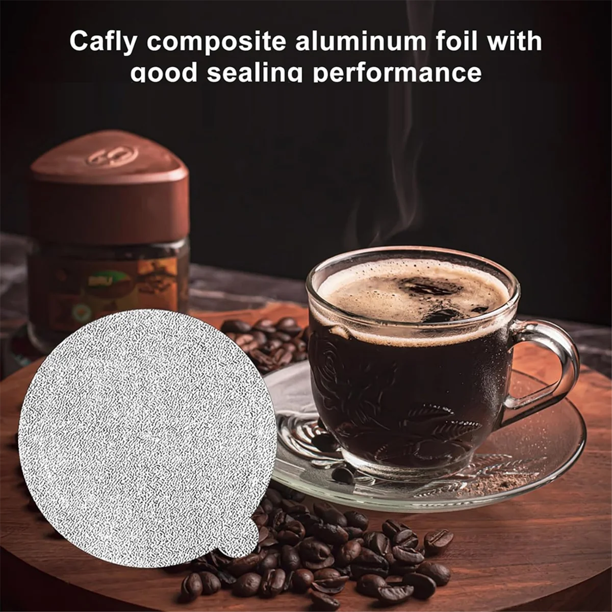 N85R Aluminiumfolien, Deckel, Dichtungen – wiederverwendbare Kapseln, Kaffeepads, 120 Stück, für Vertuoline Vertuo, wiederverwendbare Kaffeepads, Abdeckungsdichtungen, 62 mm