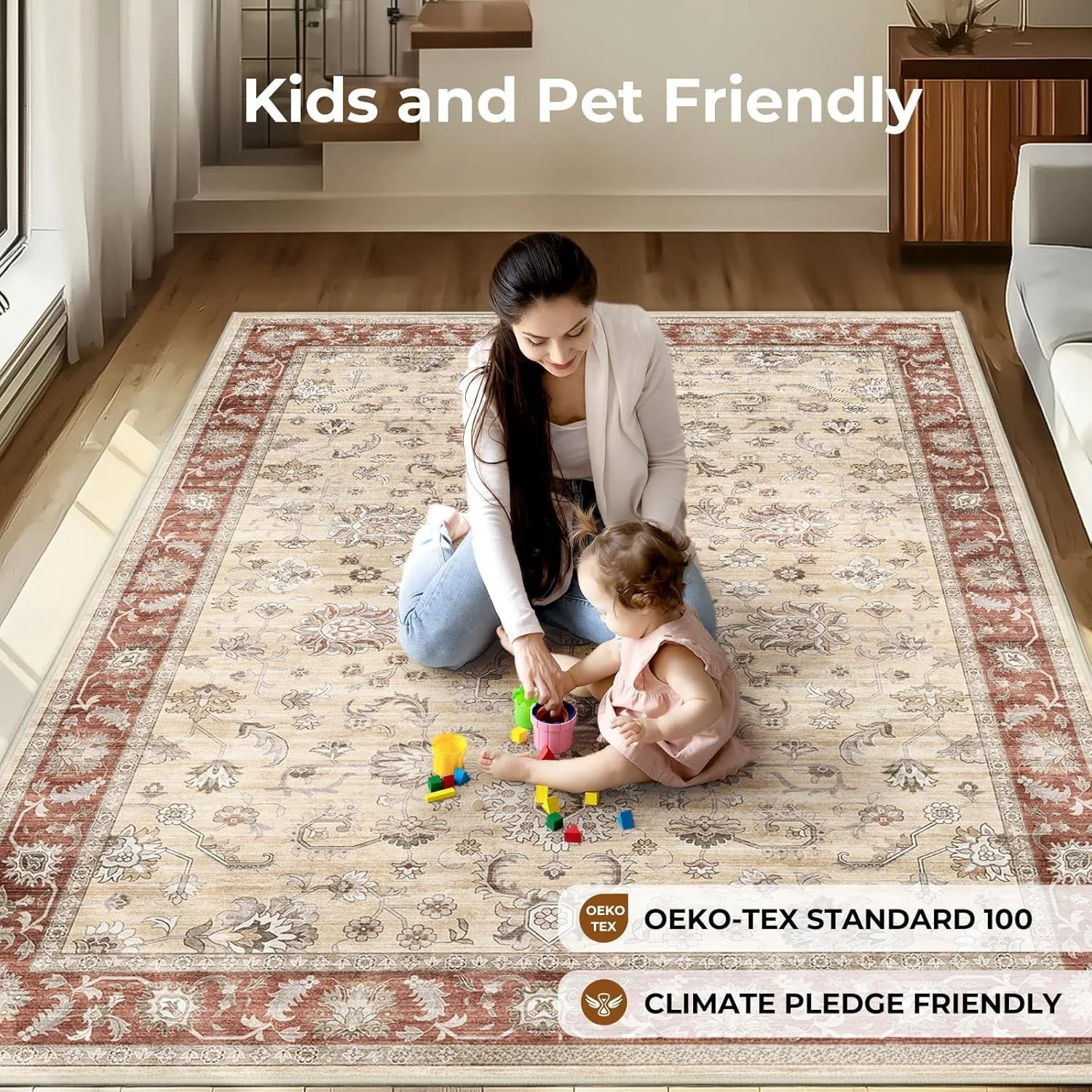 

Waable Camere Bot Carpet Anti-Slip Living Room Floor Mat Staable TPR Water Waable Rug Bed Linio
