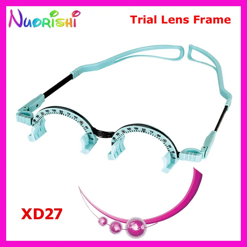 XD27 5pcs Progressive Trial Lens Half Rim-less Frame Light Weight Titanium and Al-mg Blue Fixed 5PDs 58mm to 66mm