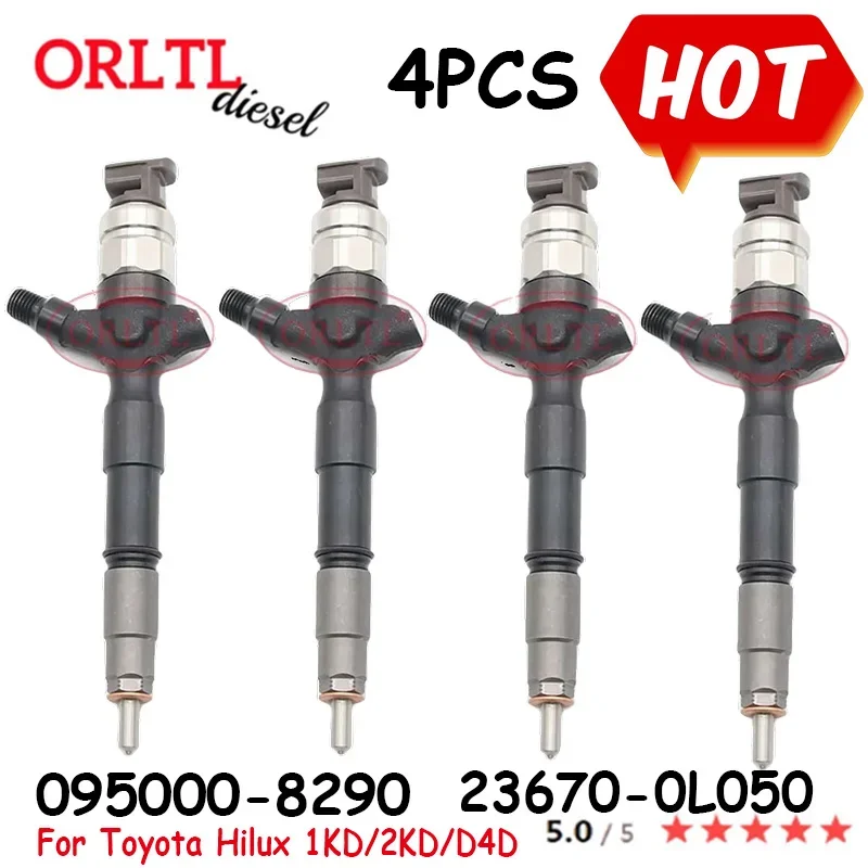 4 Pieces 095000-8290 236700L050 2367009330  For Toyota Hilux 1KD/2KD/D4D