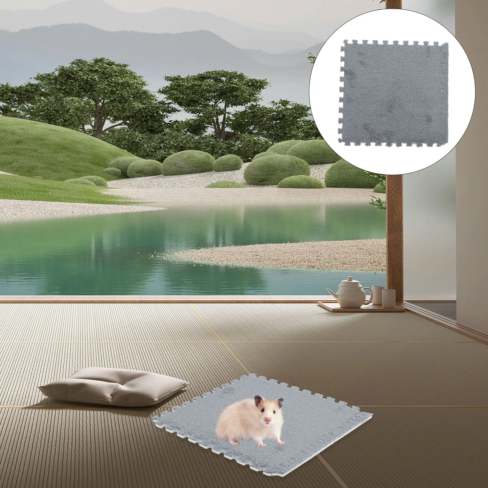 

Guinea Pig Bedding Fleece Pet Warmer Pad Rat Accessories for Cage Grey Lint Hamster