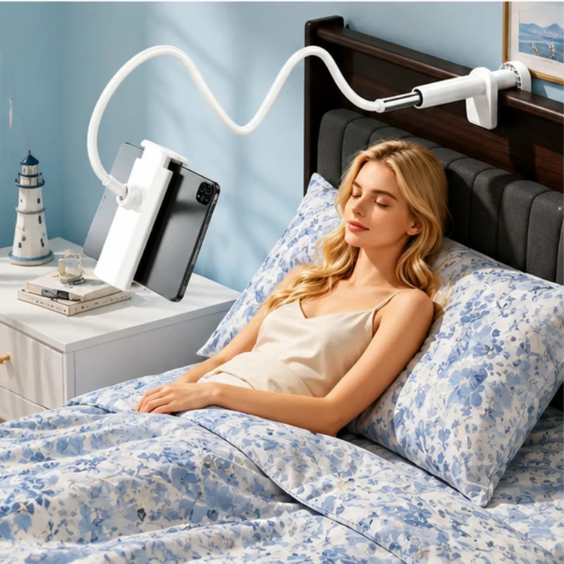 

2PCS 120CM Flexible Long Arm Phone Tablet Stand, 360° Rotatable Bed Clip Holder, Universal Bracket Compatible with iPad