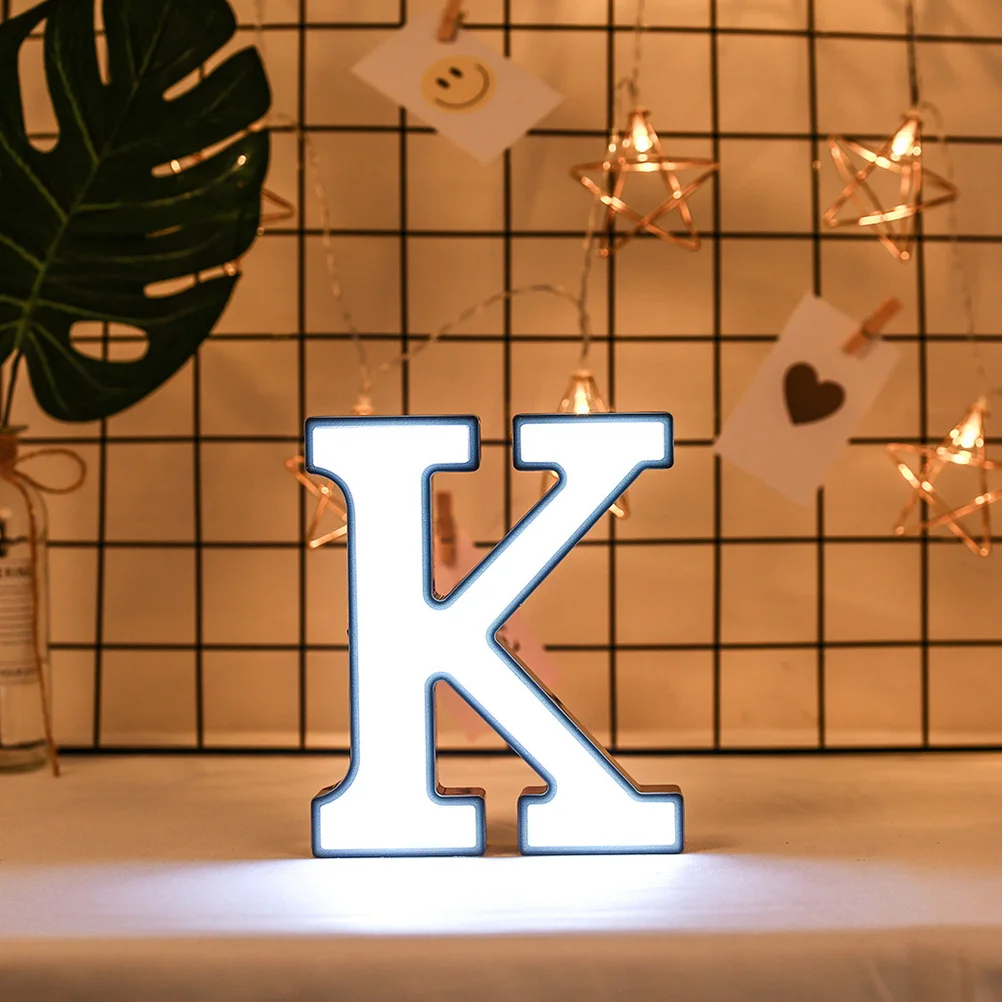 

Alphabet Letter Light For Bedroom Wedding Party Decor White No Batteries, Neon Glow Night Light Gift Home