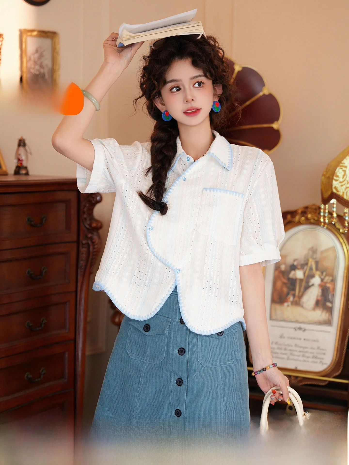 

Женская футболка Jiacheli Iceberg Melting Summer с коротким рукавом, асимметричным дизайном, универсальная, из полиэфирного волокна, с эффектом омоложения