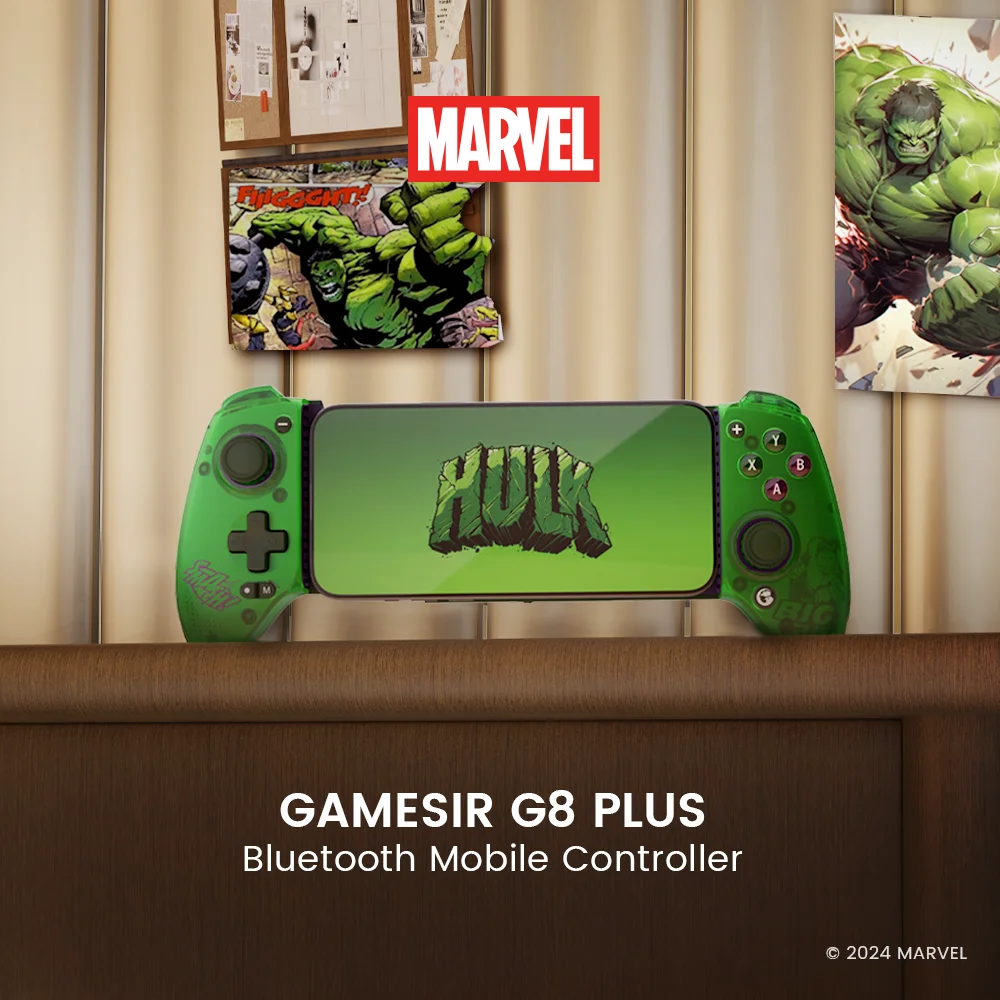 Gamesir G8 Plus G8+ Gamepad Bluetooth Mobile Gaming Controller Marvel Hulk Edition Hall Effect Joystick for PC IOS Android