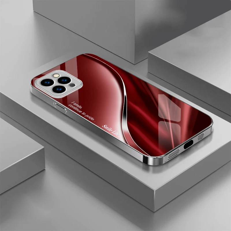 Adecuado para [iPhone 11 12 13 14 15 16 17 AIR Pro Max Plus Mini] nueva funda de teléfono de vidrio chapado, fundas protectoras