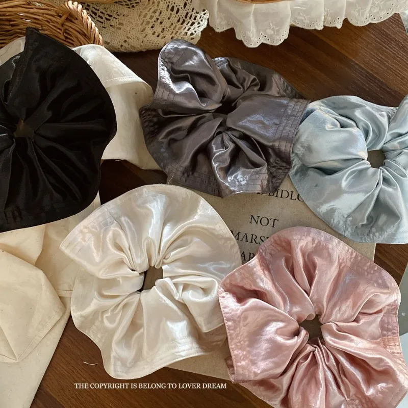 

2025 Satin Scrunchie Hair Ties Solid Color Inspired Head Braid Band Minimalist Texture Ribbon Bands Elegant Hair Band Headwear