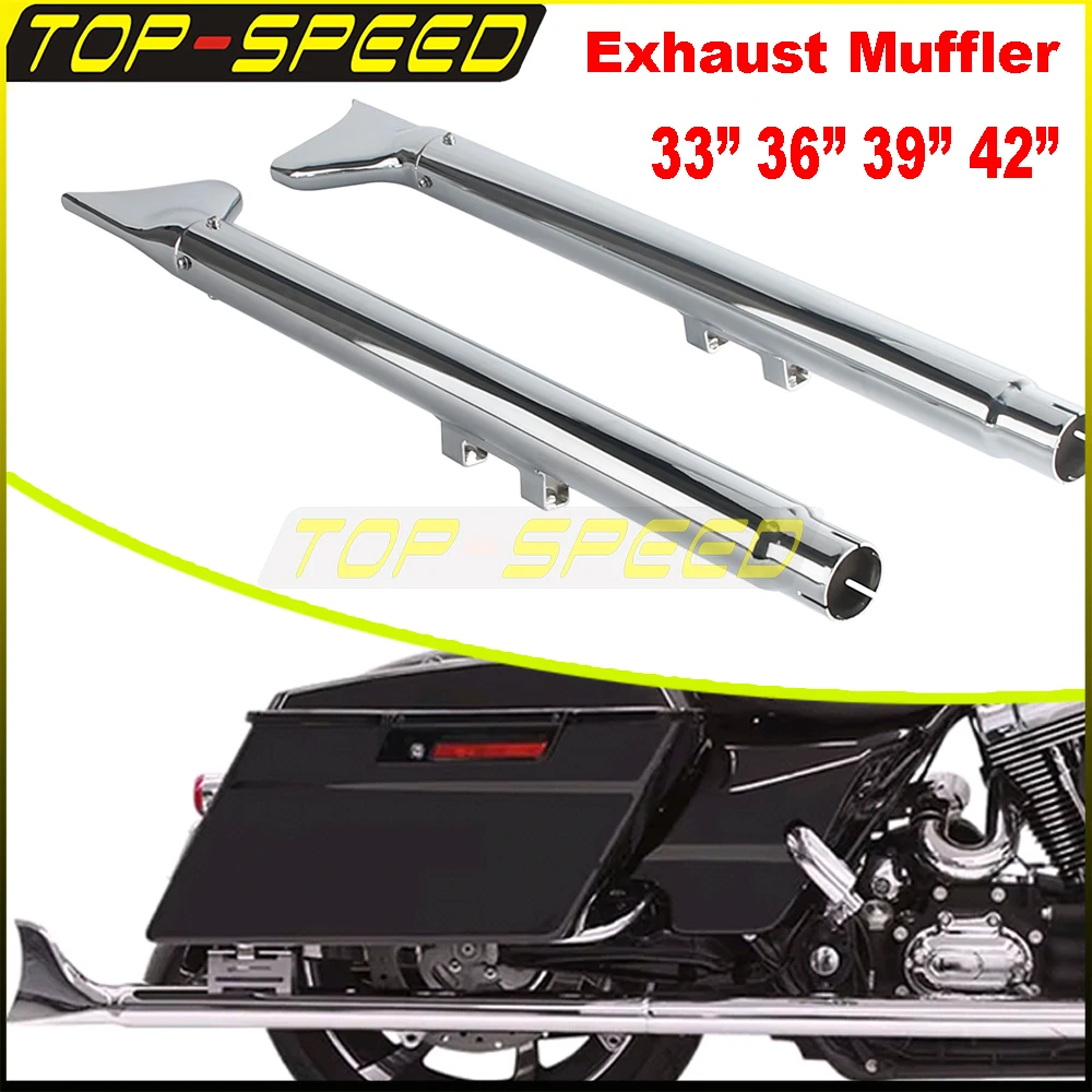 

Dual Exhaust Pipes 33" 36" 39" 42" For Harley Softail Standard Slim Deluxe Breakout Blackline 07-17 Motorcycle Muffler Exhaust
