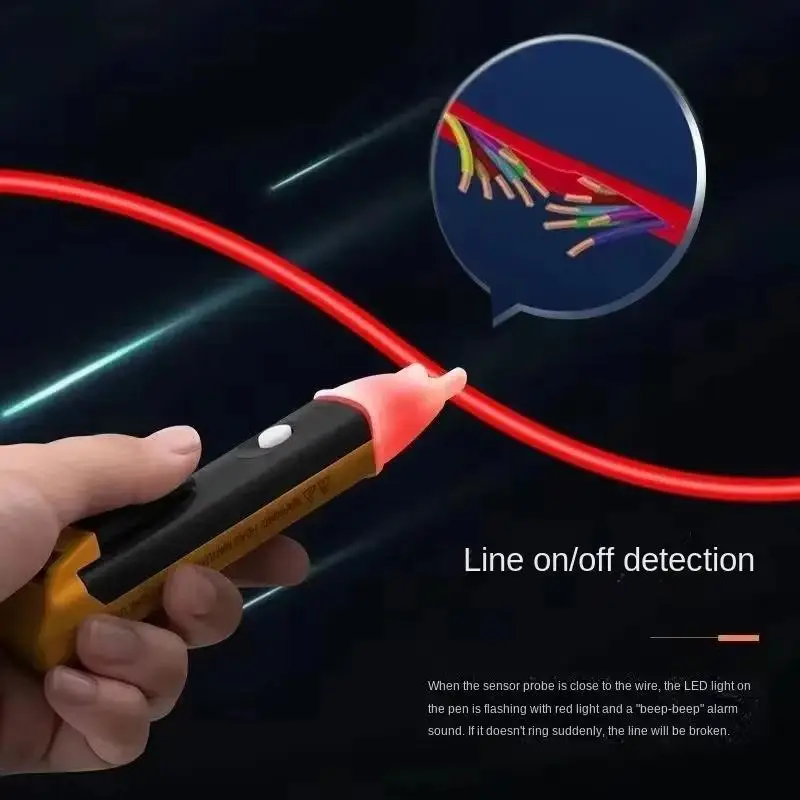 Non Contact 90-1000V AC Voltage Tester Pen with Pocket Clip Induction Detector for On Site Electrical Repair Jobs