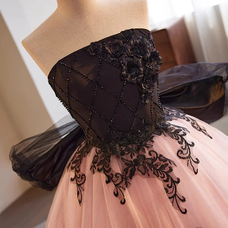 Robe de soirée sans bretelles européenne et américaine, robe de mariée de Banquet pour femmes, jupe bouffante élégante féerique, nouvelle collection printemps/été 2025