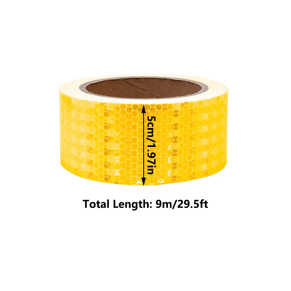 5CM*9M Reflective Tape PVC Car Safety Warning Sticker Reflector Protective Tape Strip Film Self-adhesive Auto Sticker Waterproof