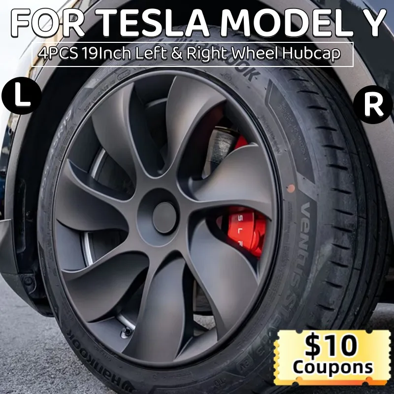 4PCS Hub Cap 19-Inch Performance Replacement Wheel Cap Automobile Hubcap Full Rim Cover Accessories for Tesla Model Y 2018-2023