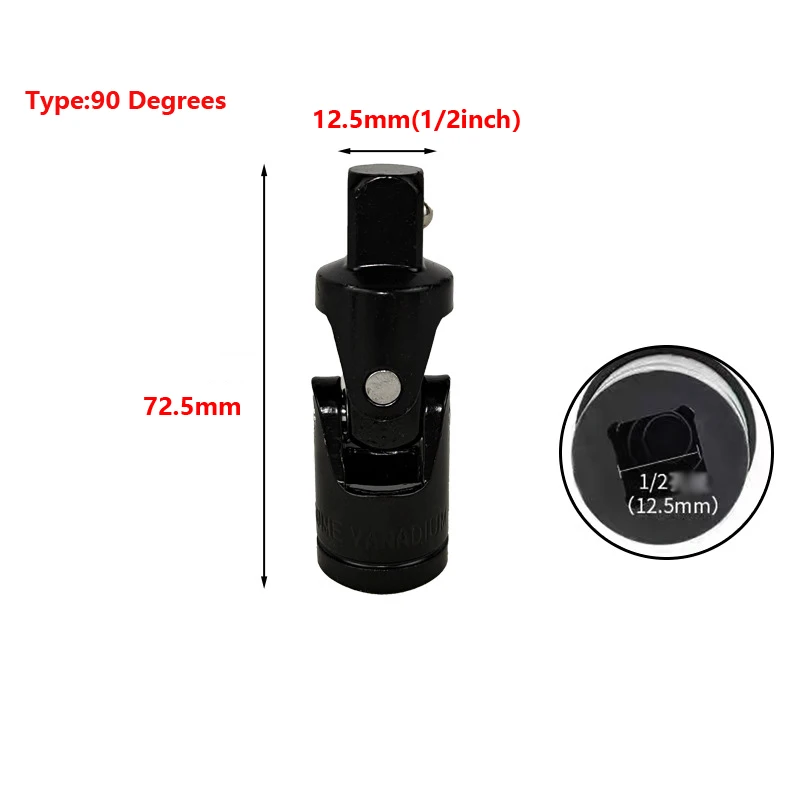 ﻿ 1PC 1/2 inch Adapter Joint Socket Swivel Drive 90 /360 Degree Rotation Impact Driver Socket  Adapters Hand Tools Sleeve