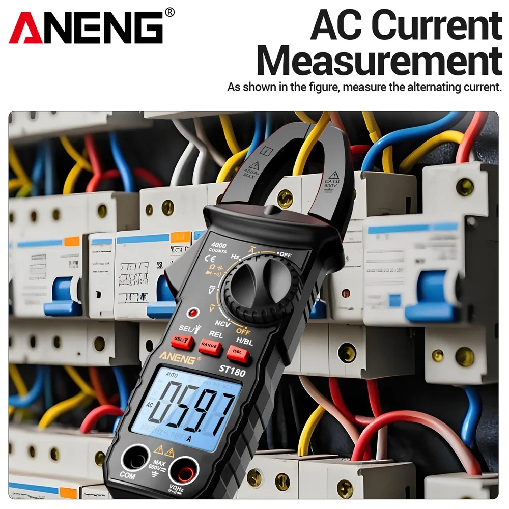 Clamp Meter Digital Multimeter DC/AC Voltage 4000 Counts Current Ammeter Tester Car Amp Hz Capacitance NCV Ohm Electrician tools