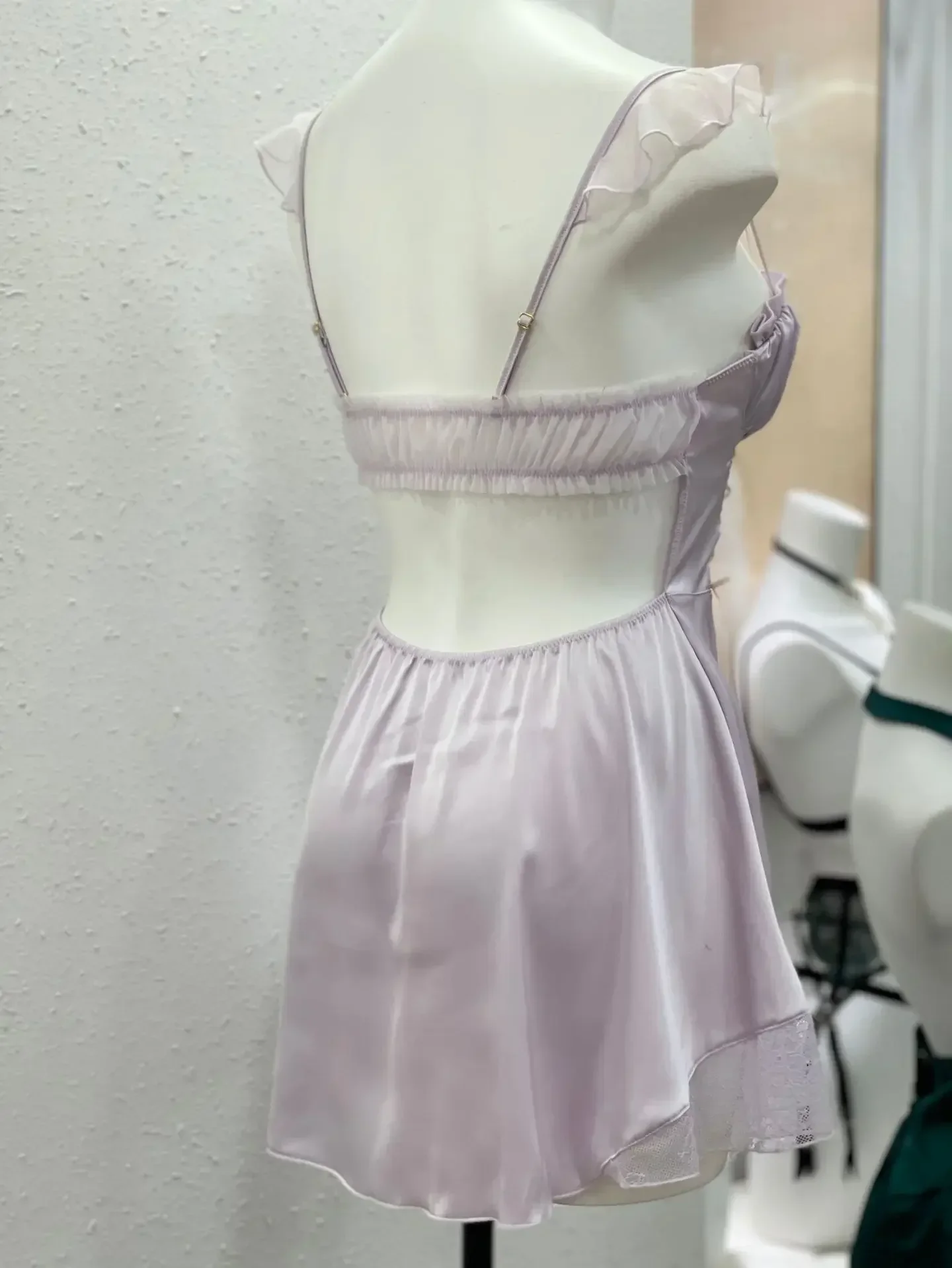 Soft Silk Night Dress Sexy Lingerie Women Sleepwear Lace Pure Nightdress Pajamas Outfits Costumes Cosplay Anime Lolita Girl 2024