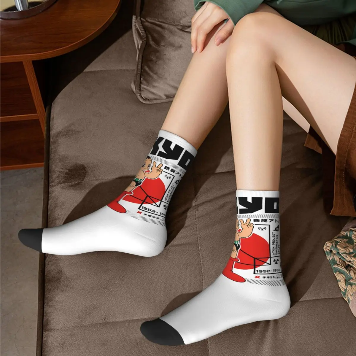 Hip-hop Astroboy Astro Boy Atom Design Warm Socks Product All Seasons Cartoon Anime Cute Long Socks Breathable