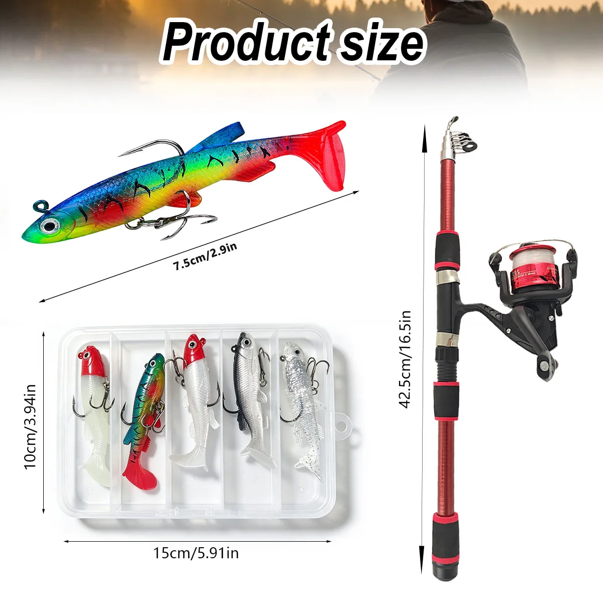 beginner fishing rod and reel combos Telescopic Combo Travel Spinning Pole Set with Accessory and panfish. Buy Beginner fishing rod reel